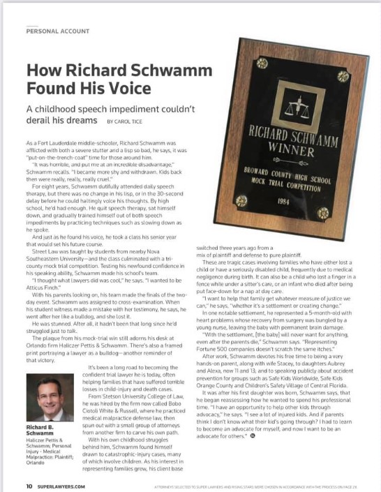 Richard Schwamm Childhood Speech 